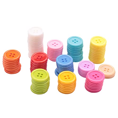 LOLAY Generic DIY Farbe Zufaellig Lot von 100 Craft Sewing Buttons Fuer Kinder DIY Spielzeug, Kunststoff, zufaellige Farbe, 20mm von LOLAY