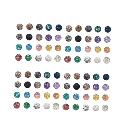 LOLIPPYY 100 Stück 12 Mm DIY Runder Harz-patch Mit Flacher Rückseite, Strasssteine ​​in Glänzender Farbe, Zubehör Für Die Herstellung Von Schmuck, Ohrringen, Armbändern (zufällige Farbe) von LOLIPPYY