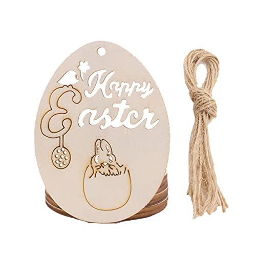 LOLIPPYY 20 Stück Hängedekoration basteln für ostern basteln zu ostern easter decoration hängende weihnachtsverzierung Weidenkörbe Osterei-Dekorationen hängende Ornamente aus Holz Bambus von LOLIPPYY