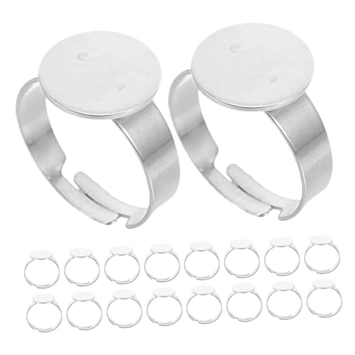 LOLIPPYY 40 Stück Teiliges Ringrohling Flache Runde Cabochon Basis Verstellbar Ringschalen für DIY Schmuckherstellung Langlebig Kratzfest Angenehm zu Tragen LOLIPPYY 40 Stück Teiliges Ringrohling Flache Runde Cabochon Basis Verstellbar Ringschalen für DIY Schmuckherstellung Langlebig Kratzfest Angenehm zu Tragen von LOLIPPYY