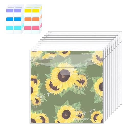 LOLPALONE 10 Stück Organizer zur Aufbewahrung von Papierbögen für Scrapbooking 12 x 12 , mit 6 farbigen Klebestreifen von LOLPALONE