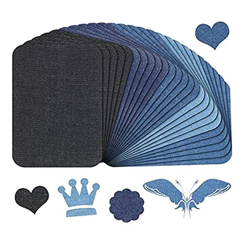 LOLPALONE 100 Stück Iron On Patches Aufnäher für Jeans Kit Patch 4.3 x 3 / 11 x 7.5 5 Farben für die Reparatur von Kleidung, von LOLPALONE