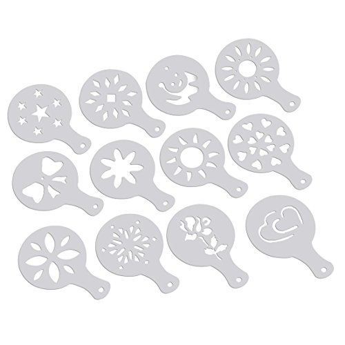 LOLPALONE 12 Stück Cappuccino Coffee Stencil Template Strew Blumen Duster von LOLPALONE