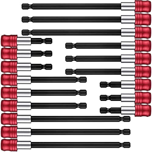 LOLPALONE 18 Stück Bohrerverlängerung, magnetischer Bohrer, Schraubendreher, Bithalter, 1/4 Sechskant, Schnellwechsel-Bithalter, Bohrer-Zubehör von LOLPALONE