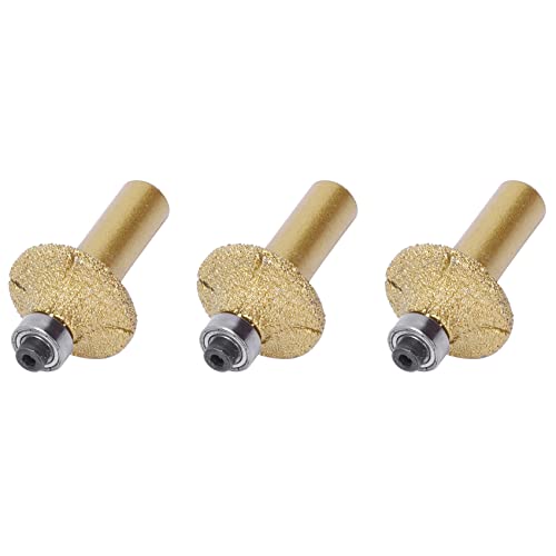 LOLPALONE 3X Marmor 31mm Durchmesser Bullnose Diamant Profil Rad Fräser Goldton von LOLPALONE