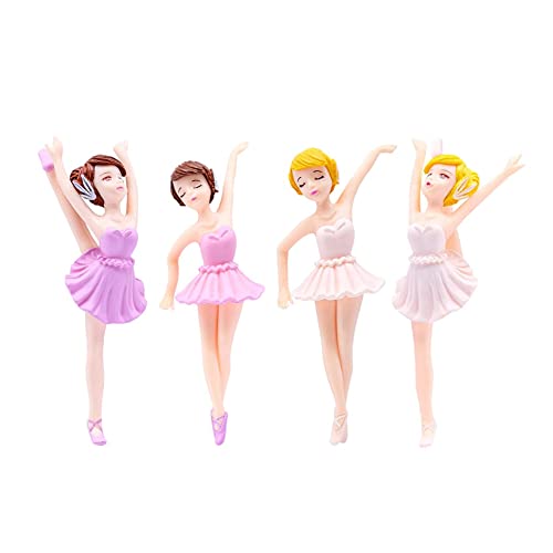 LOLPALONE 4 Stück Miniature Ballet Girl Figur Desktop Collection Tortendekoration Mädchen Cake Topper Dekoration Vase für Pflanzen von LOLPALONE