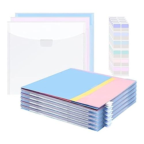 LOLPALONE 50-Teiliger Scrapbook-Papier-Aufbewahrungs-Organizer, Transparenter Scrapbook-Papier-Organizer mit 120 Klebrigen Registerlaschen zum Halten Von Scrapbook-Papier, Karton, Vinyl-Papier-Set. von LOLPALONE