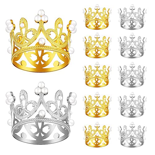 LOLPALONE Crown Cake Topper mit Perlenverzierungen Kleine Prinzessin Kopfbedeckung Baby Crown Cake Decoration von LOLPALONE