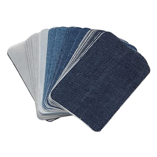 LOLPALONE Eisen kann repariert werden blau nahtlos mit Schatten 50 Stück Jeans Reparaturset Patch Reparaturset von LOLPALONE