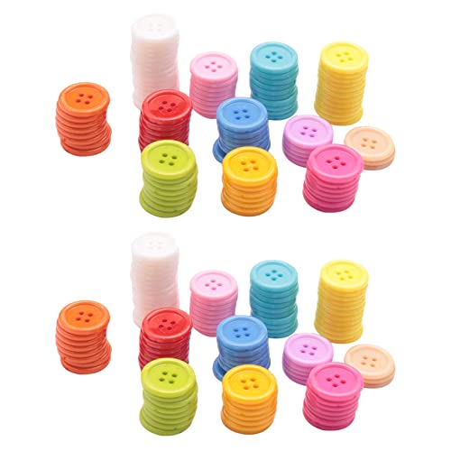 LOLPALONE Generic Nähknöpfe, zufällige Farbe, Set mit 200 Stück, für Kinder, DIY-Spielzeug, Kunststoff, zufällige Farbe, 20 mm von LOLPALONE