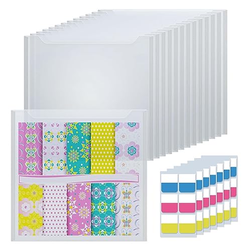 LOLPALONE Papieraufbewahrung, 30,48 x 30,48 cm, 50 Stück, transparente Scrapbook-Papier-Aufbewahrungsbox für Papierzeichnungen, Karton von LOLPALONE