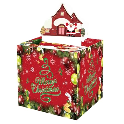 LOLPALONE Weihnachtsbox Spaß Bargeldgeschenk Weihnachtsgeldbox Kit mit 30 Transparenten Tüten, Perfekte Überraschung für Kinder & Erwachsene von LOLPALONE