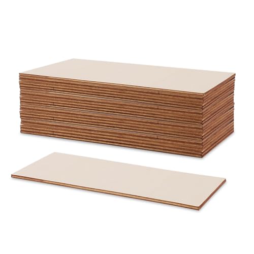 LOLYSIC 24 Stück Sperrholz 3mm, Platz Sperrholzplatte, Holz Platten Holzplatten zum Basteln für DIY, Laserbearbeitung, Brandmalerei, Modellbau, Deko, Gemälde, 100X200X3MM von LOLYSIC