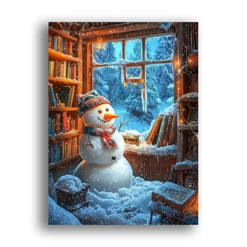 LOMSIOY DIY Diamond Painting Erwachsene Schneemann Diamond Painting Bilder with Accessories for Full Drill Rhinestone Embroidery Weihnachten Diamond Painting Crystal Art Home Decor 30 X 40 cm 33074 von LOMSIOY