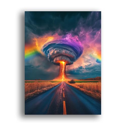 LOMSIOY DIY Diamond Painting Erwachsene Tornado Diamond Painting Bilder with Accessories for Full Drill Rhinestone Embroidery Landschaft Diamond Painting Crystal Art Home Wall Decor 30 X 40 cm 24442 von LOMSIOY