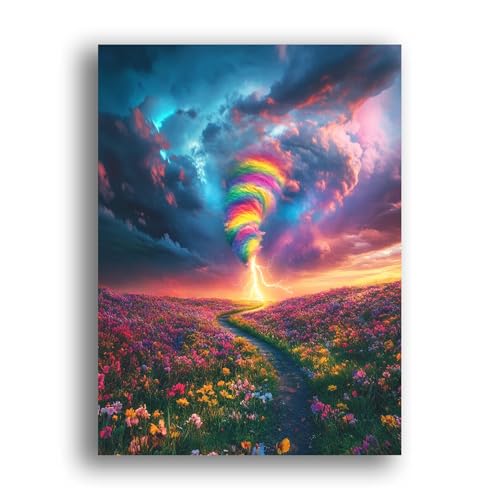 LOMSIOY DIY Diamond Painting Erwachsene Tornado Diamond Painting Bilder with Accessories for Full Drill Rhinestone Embroidery Landschaft Diamond Painting Crystal Art Home Wall Decor 30 X 40 cm 24461 von LOMSIOY