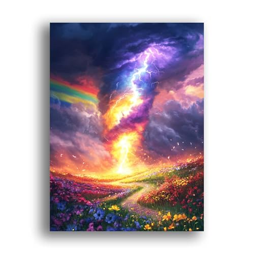 LOMSIOY DIY Diamond Painting Erwachsene Tornado Diamond Painting Bilder with Accessories for Full Drill Rhinestone Embroidery Landschaft Diamond Painting Crystal Art Home Wall Decor 30 X 40 cm 24496 von LOMSIOY