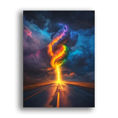 LOMSIOY DIY Diamond Painting Erwachsene Tornado Diamond Painting Bilder with Accessories for Full Drill Rhinestone Embroidery Landschaft Diamond Painting Crystal Art Home Wall Decor 30 X 40 cm 24531 von LOMSIOY