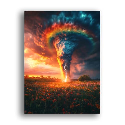 LOMSIOY DIY Diamond Painting Erwachsene Tornado Diamond Painting Bilder with Accessories for Full Drill Rhinestone Embroidery Landschaft Diamond Painting Crystal Art Home Wall Decor 30 X 40 cm 24618 von LOMSIOY