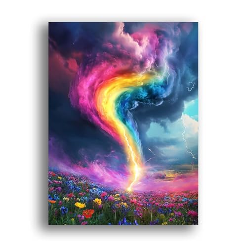 LOMSIOY DIY Diamond Painting Erwachsene Tornado Diamond Painting Bilder with Accessories for Full Drill Rhinestone Embroidery Landschaft Diamond Painting Crystal Art Home Wall Decor 30 X 40 cm 24661 von LOMSIOY