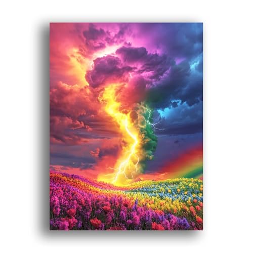 LOMSIOY DIY Diamond Painting Erwachsene Tornado Diamond Painting Bilder with Accessories for Full Drill Rhinestone Embroidery Landschaft Diamond Painting Crystal Art Home Wall Decor 30 X 40 cm 24737 von LOMSIOY