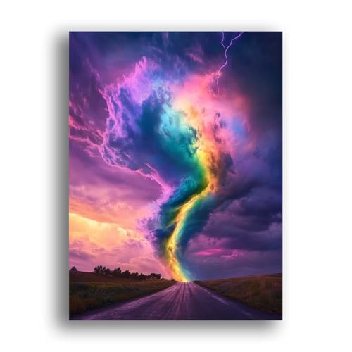 LOMSIOY DIY Diamond Painting Erwachsene Tornado Diamond Painting Bilder with Accessories for Full Drill Rhinestone Embroidery Landschaft Diamond Painting Crystal Art Home Wall Decor 30 X 40 cm 24767 von LOMSIOY