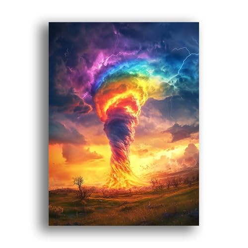 LOMSIOY DIY Diamond Painting Erwachsene Tornado Diamond Painting Bilder with Accessories for Full Drill Rhinestone Embroidery Landschaft Diamond Painting Crystal Art Home Wall Decor 30 X 40 cm 24770 von LOMSIOY