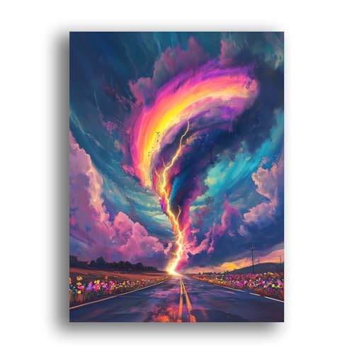 LOMSIOY DIY Diamond Painting Erwachsene Tornado Diamond Painting Bilder with Accessories for Full Drill Rhinestone Embroidery Landschaft Diamond Painting Crystal Art Home Wall Decor 30 X 40 cm 24857 von LOMSIOY