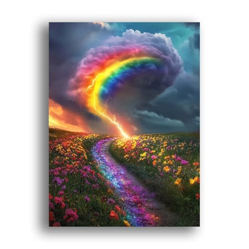 LOMSIOY DIY Diamond Painting Erwachsene Tornado Diamond Painting Bilder with Accessories for Full Drill Rhinestone Embroidery Landschaft Diamond Painting Crystal Art Home Wall Decor 30 X 40 cm 24890 von LOMSIOY