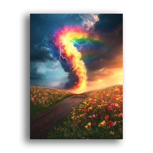 LOMSIOY DIY Diamond Painting Erwachsene Tornado Diamond Painting Bilder with Accessories for Full Drill Rhinestone Embroidery Landschaft Diamond Painting Crystal Art Home Wall Decor 30 X 40 cm 24907 von LOMSIOY