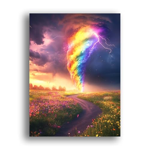 LOMSIOY DIY Diamond Painting Erwachsene Tornado Diamond Painting Bilder with Accessories for Full Drill Rhinestone Embroidery Landschaft Diamond Painting Crystal Art Home Wall Decor 30 X 40 cm 24928 von LOMSIOY