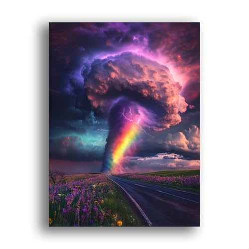 LOMSIOY DIY Diamond Painting Erwachsene Tornado Diamond Painting Bilder with Accessories for Full Drill Rhinestone Embroidery Landschaft Diamond Painting Crystal Art Home Wall Decor 30 X 40 cm 24975 von LOMSIOY