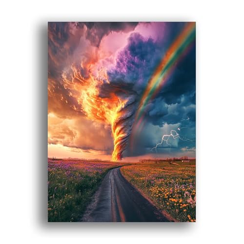 LOMSIOY DIY Diamond Painting Erwachsene Tornado Diamond Painting Bilder with Accessories for Full Drill Rhinestone Embroidery Landschaft Diamond Painting Crystal Art Home Wall Decor 30 X 40 cm 24977 von LOMSIOY