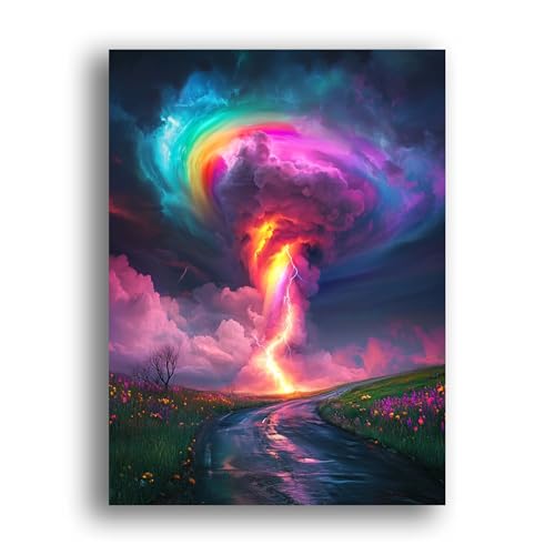 LOMSIOY DIY Diamond Painting Erwachsene Tornado Diamond Painting Bilder with Accessories for Full Drill Rhinestone Embroidery Landschaft Diamond Painting Crystal Art Home Wall Decor 30 X 40 cm 24979 von LOMSIOY