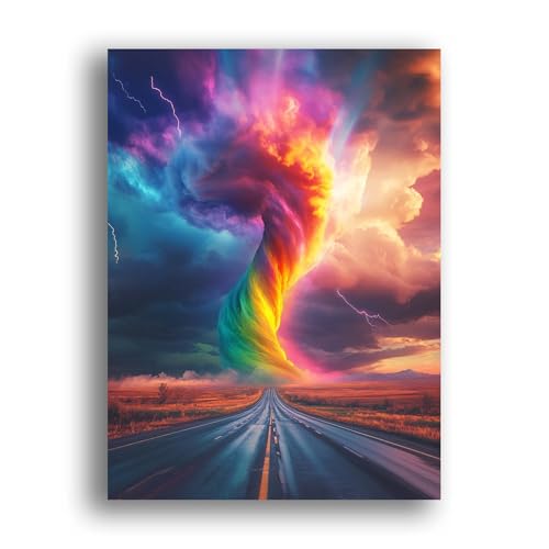 LOMSIOY DIY Diamond Painting Erwachsene Tornado Diamond Painting Bilder with Accessories for Full Drill Rhinestone Embroidery Landschaft Diamond Painting Crystal Art Home Wall Decor 30 X 40 cm 25012 von LOMSIOY