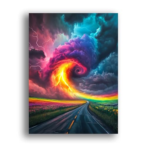 LOMSIOY DIY Diamond Painting Erwachsene Tornado Diamond Painting Bilder with Accessories for Full Drill Rhinestone Embroidery Landschaft Diamond Painting Crystal Art Home Wall Decor 30 X 40 cm 25022 von LOMSIOY