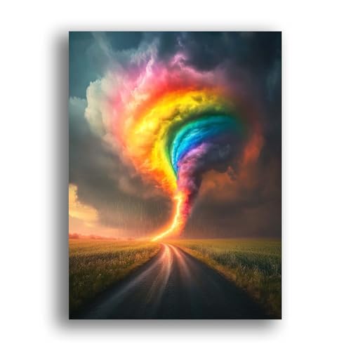 LOMSIOY DIY Diamond Painting Erwachsene Tornado Diamond Painting Bilder with Accessories for Full Drill Rhinestone Embroidery Landschaft Diamond Painting Crystal Art Home Wall Decor 30 X 40 cm 25075 von LOMSIOY