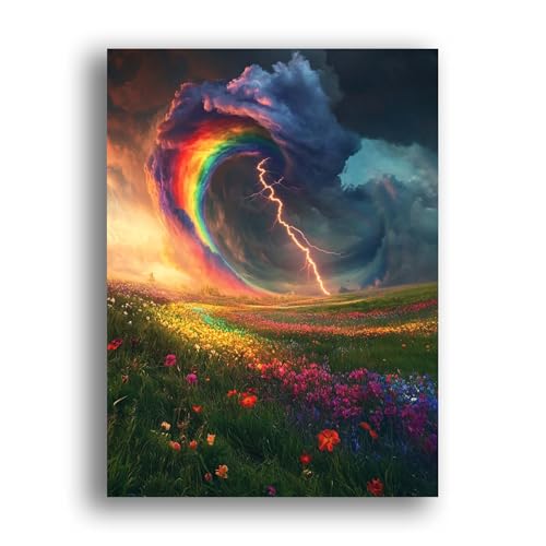 LOMSIOY DIY Diamond Painting Erwachsene Tornado Diamond Painting Bilder with Accessories for Full Drill Rhinestone Embroidery Landschaft Diamond Painting Crystal Art Home Wall Decor 30 X 40 cm 25100 von LOMSIOY