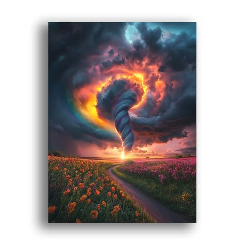 LOMSIOY DIY Diamond Painting Erwachsene Tornado Diamond Painting Bilder with Accessories for Full Drill Rhinestone Embroidery Landschaft Diamond Painting Crystal Art Home Wall Decor 30 X 40 cm 25131 von LOMSIOY