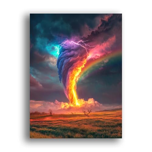 LOMSIOY DIY Diamond Painting Erwachsene Tornado Diamond Painting Bilder with Accessories for Full Drill Rhinestone Embroidery Landschaft Diamond Painting Crystal Art Home Wall Decor 30 X 40 cm 25170 von LOMSIOY