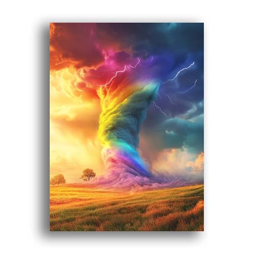 LOMSIOY DIY Diamond Painting Erwachsene Tornado Diamond Painting Bilder with Accessories for Full Drill Rhinestone Embroidery Landschaft Diamond Painting Crystal Art Home Wall Decor 30 X 40 cm 25260 von LOMSIOY