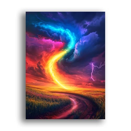 LOMSIOY DIY Diamond Painting Erwachsene Tornado Diamond Painting Bilder with Accessories for Full Drill Rhinestone Embroidery Landschaft Diamond Painting Crystal Art Home Wall Decor 30 X 40 cm 25283 von LOMSIOY