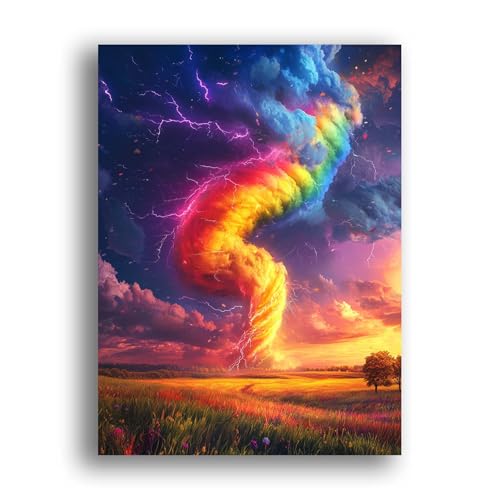 LOMSIOY DIY Diamond Painting Erwachsene Tornado Diamond Painting Bilder with Accessories for Full Drill Rhinestone Embroidery Landschaft Diamond Painting Crystal Art Home Wall Decor 30 X 40 cm 25286 von LOMSIOY