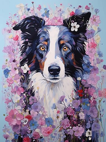 LOMSIOY DIY Diamond Painting Set Hund 5D Diamant Painting Bilder Tier Mit Zubehör für Voll Full Drill Strass Stickerei Diamant Malerei Kristall Erwachsene Home Wall Décor 30×40 cm von LOMSIOY