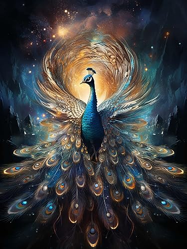 LOMSIOY DIY Diamond Painting Set Peacock 5D Diamant Painting Bilder Animal Mit Zubehör für Voll Full Drill Strass Stickerei Diamant Malerei Kristall Erwachsene Home Wall Décor 30×40 cm von LOMSIOY