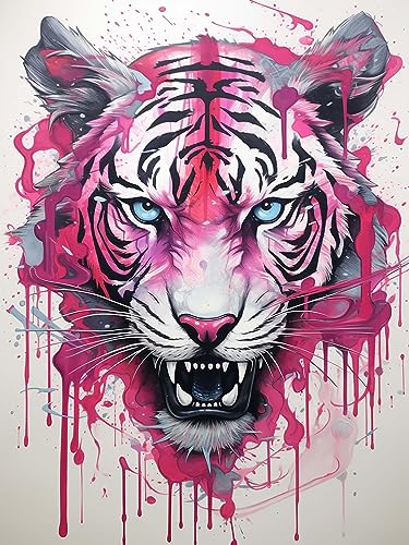 LOMSIOY DIY Diamond Painting Set Tiger 5D Diamant Painting Bilder Animals Mit Zubehör für Voll Full Drill Strass Stickerei Diamant Malerei Kristall Erwachsene Home Wall Décor 30×40 cm von LOMSIOY