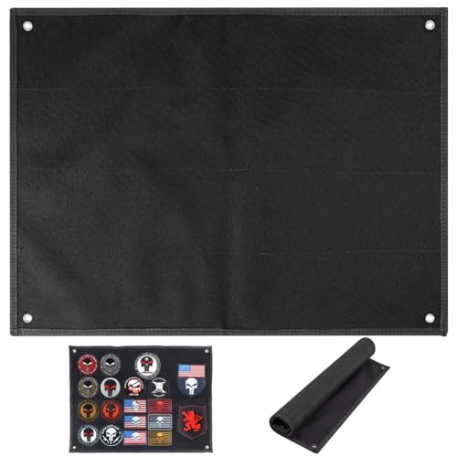 LOMUG Patches Klett Wand, Schwarz Hängend Patch-Sammeltafel Taktische Klettfläche Patch-Display-Platte Organizer Tafel zum Schlaufe-Embleme Abzeichen von LOMUG