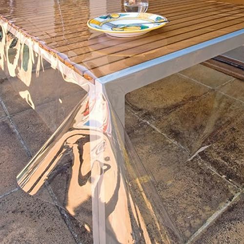 LOMUG Tischdecke Transparent Tischfolie,PVC Tischdecke Abwaschbar Transparent,Durchsichtige Tischdecke,Tischschutzfolie,Glasklar Weiche Folie,1mm Wasserdichtes Tischfolie (100 * 180cm) von LOMUG