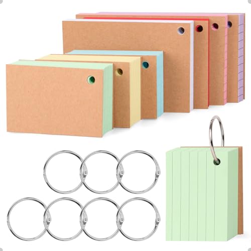 LONHCHI Index Cards A7 A8,500 pieces lined karteikarten, von LONHCHI