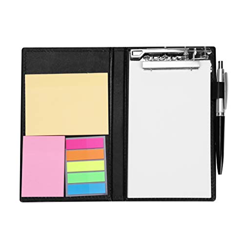 Haftnotizen Set PU Leder Notizblock mit Selbstklebenden Klebezetteln und Blanko Seiten Aufreißbare Notizzettel Set Office Bussiness Notizbuch mit Haftmarker Farbige Sticky Notes für Büro Schule von LONTG